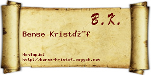 Bense Kristóf névjegykártya