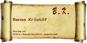 Bense Kristóf névjegykártya