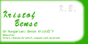 kristof bense business card